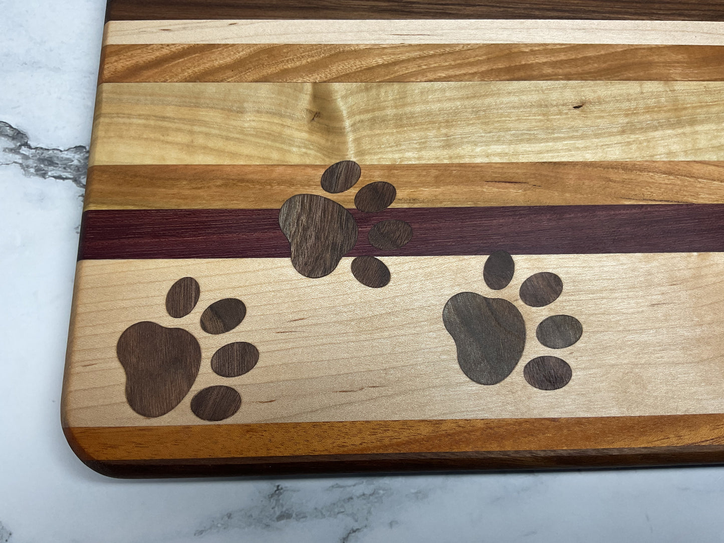Playful Inlay Cutting Board– Handcrafted Hardwood