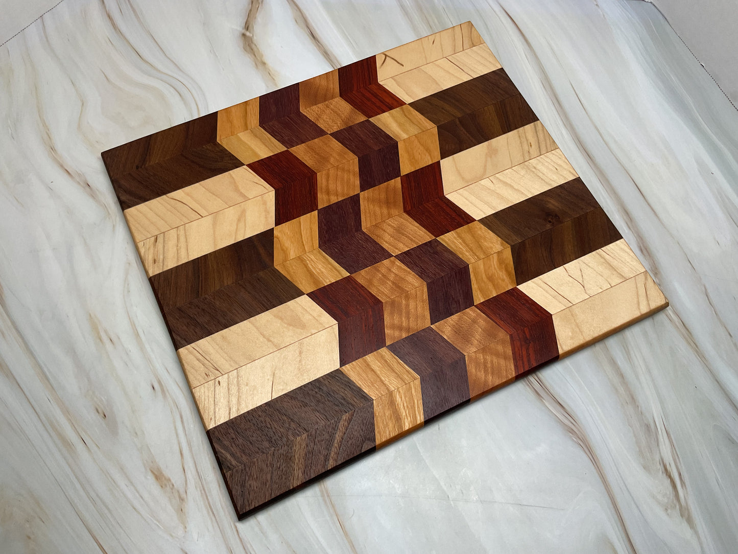 Handcrafted Charcuterie or Cutting Board - Mixed Chevron Design