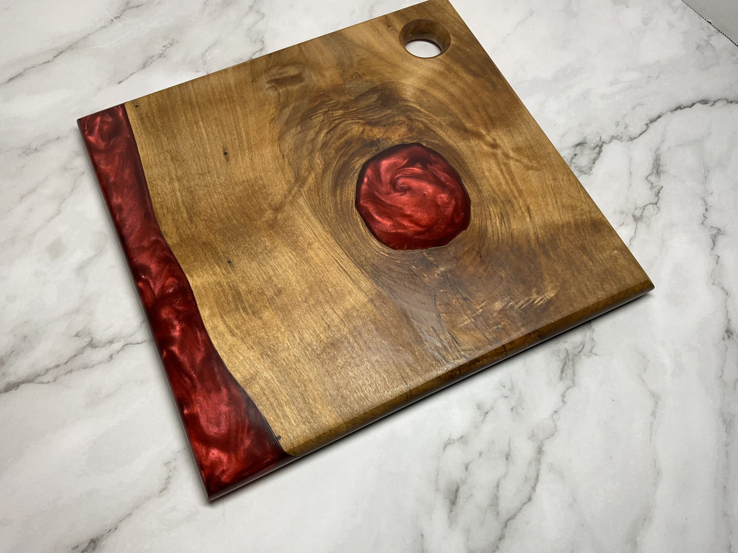 Artisanal Charcuterie Board- Maple. and Candy Red