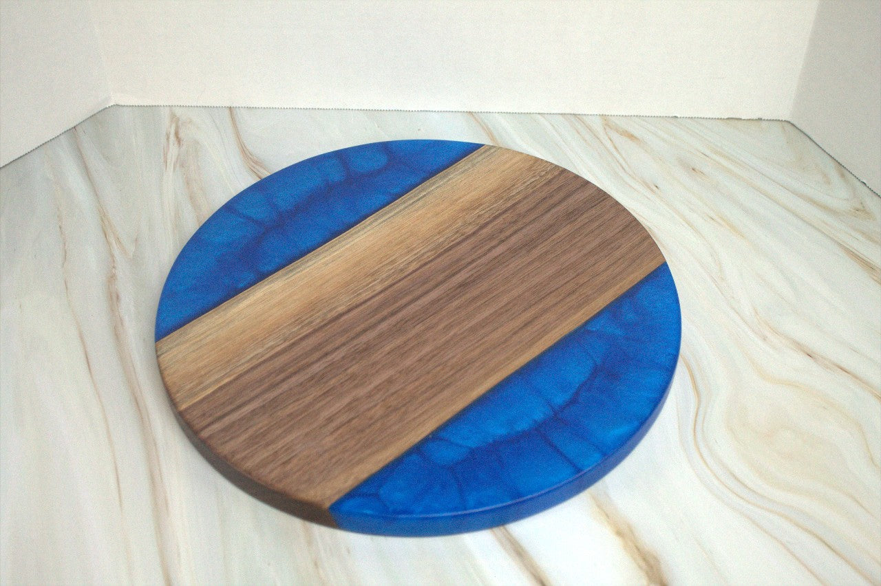Showstopping Cobalt Blue and Walnut Charcuterie Board