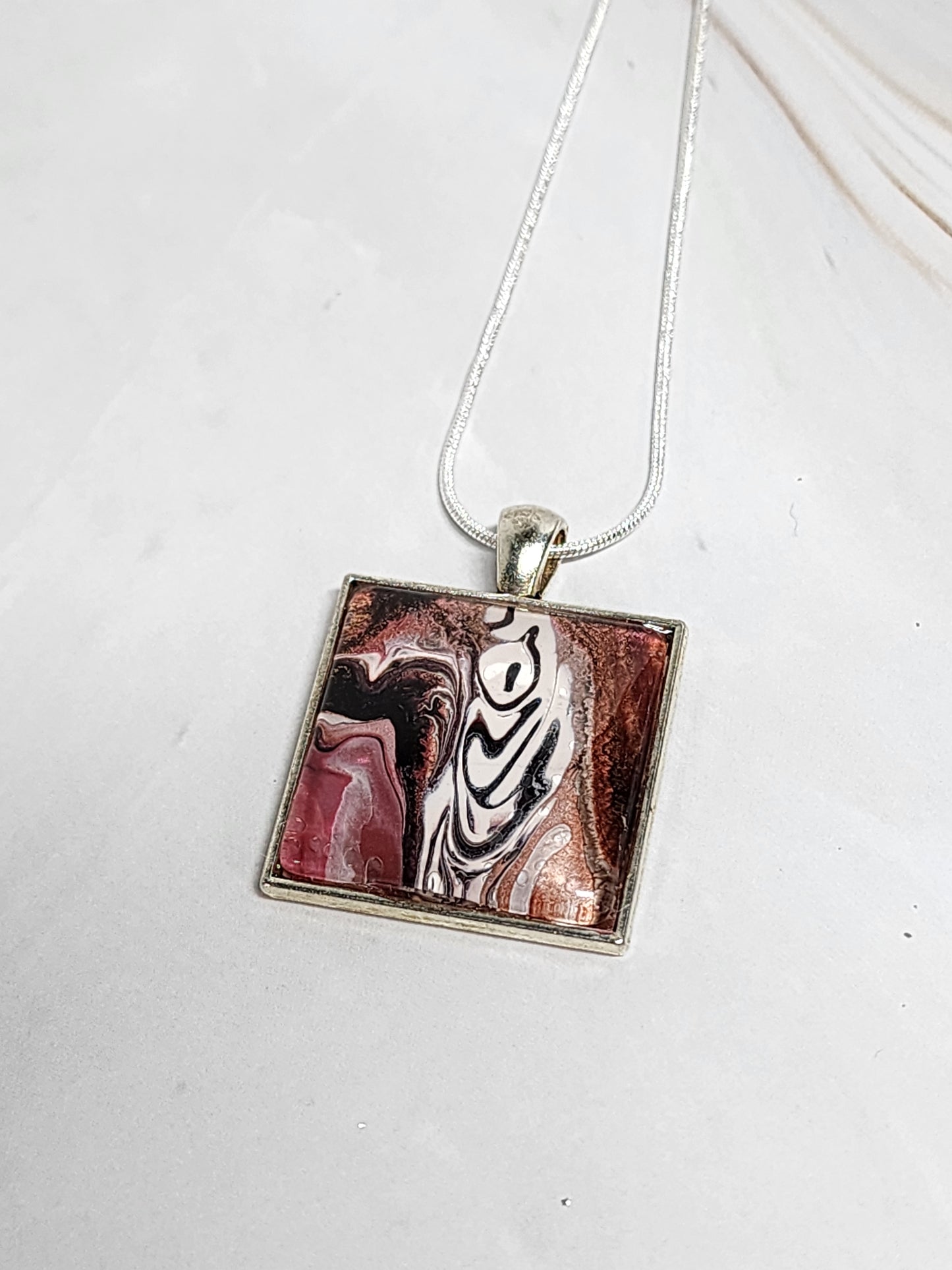 Unique Eyecatching Square Pendant Necklace