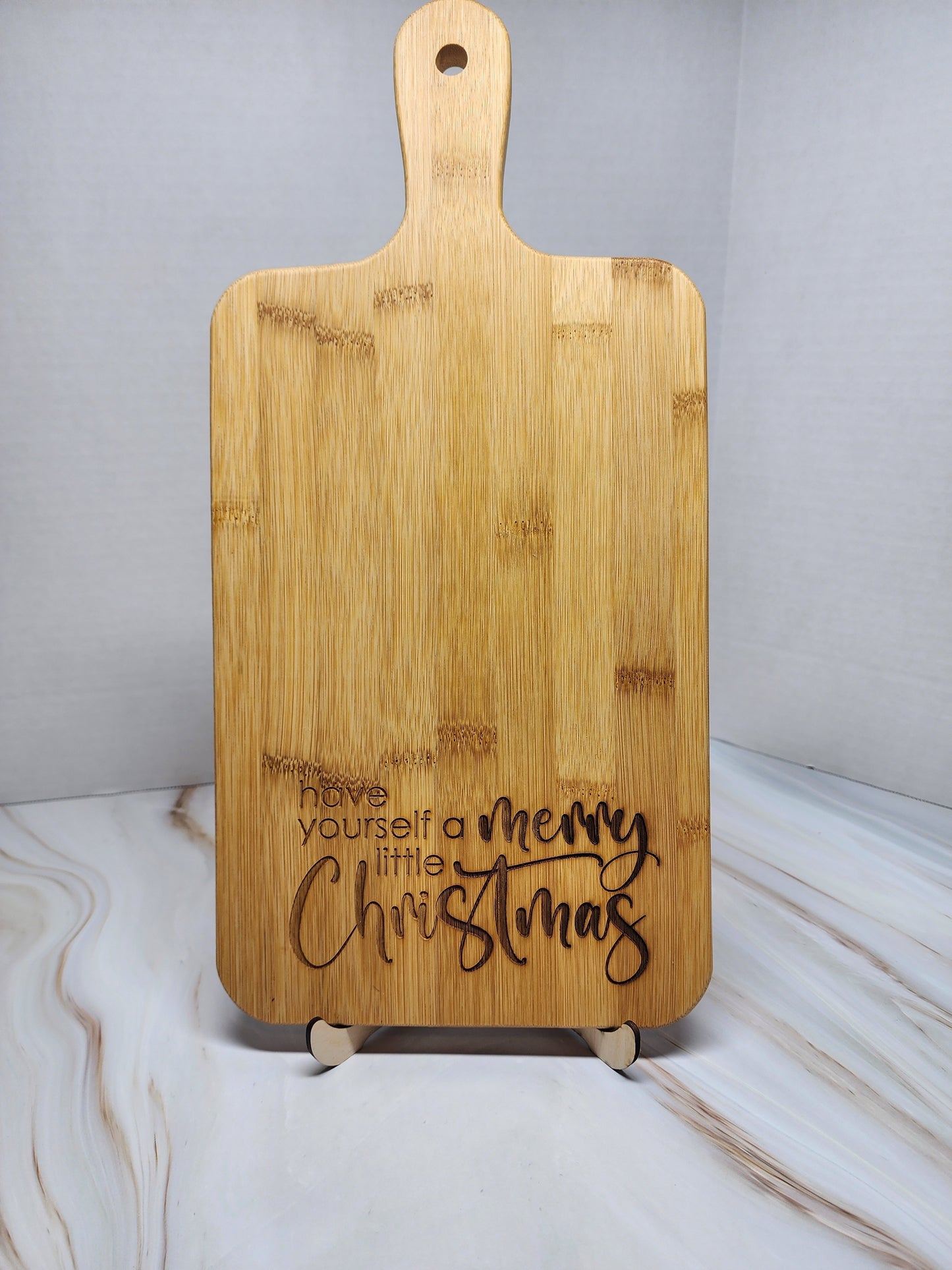 Holiday Bamboo Engraved Cutting Board- Merry Little Christmas