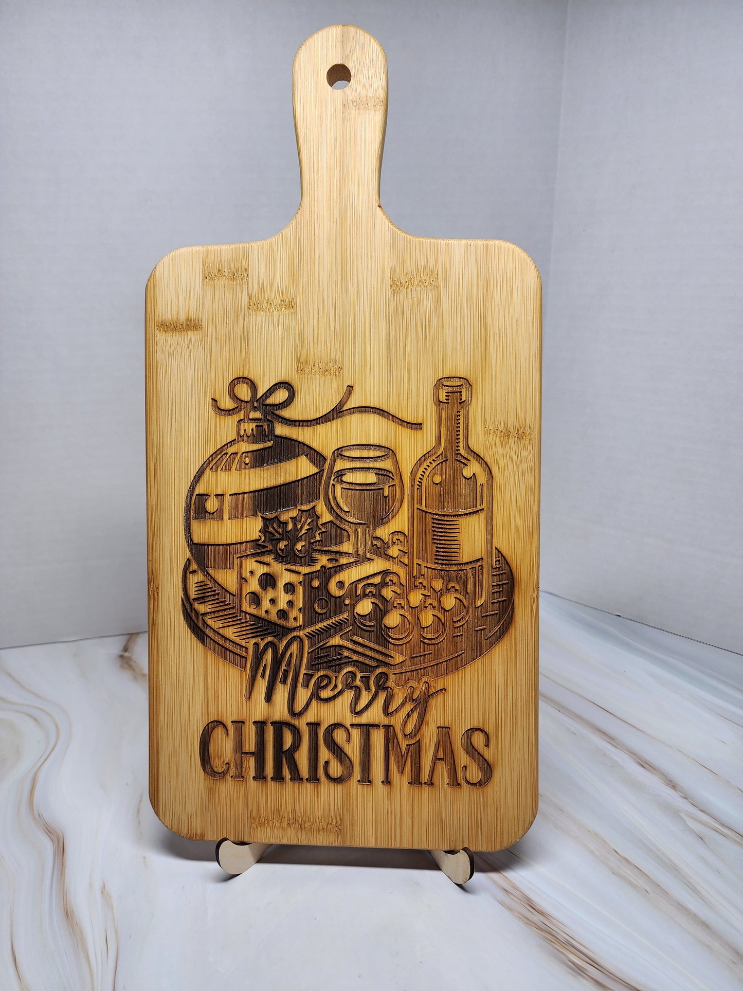 Holiday Bamboo Engraved Cutting Board- Christmas Charcuterie