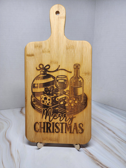 Holiday Bamboo Engraved Cutting Board- Christmas Charcuterie