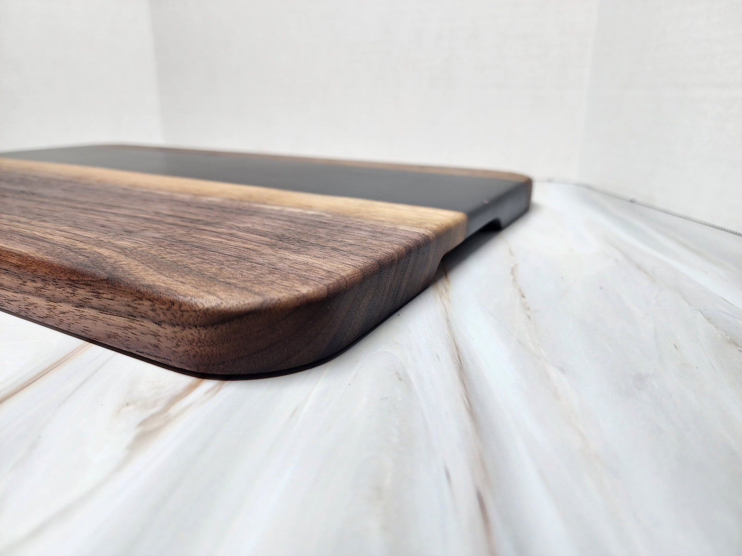 Stunning Walnut and Black Resin Charcuterie Board