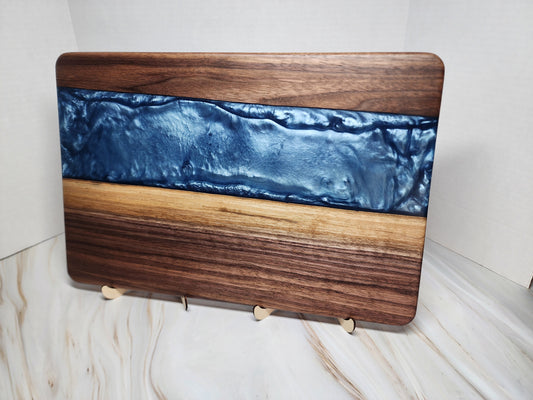 Stunning Walnut and Iceburg Blue Charcuterie Board