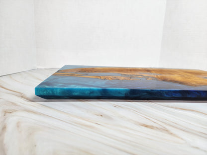 One of a Kind Charcuterie Board- Mulberry with Two-Toned Nokon Blue and Sora Iro Blue