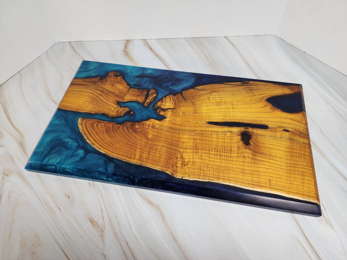 One of a Kind Charcuterie Board- Mulberry with Two-Toned Nokon Blue and Sora Iro Blue