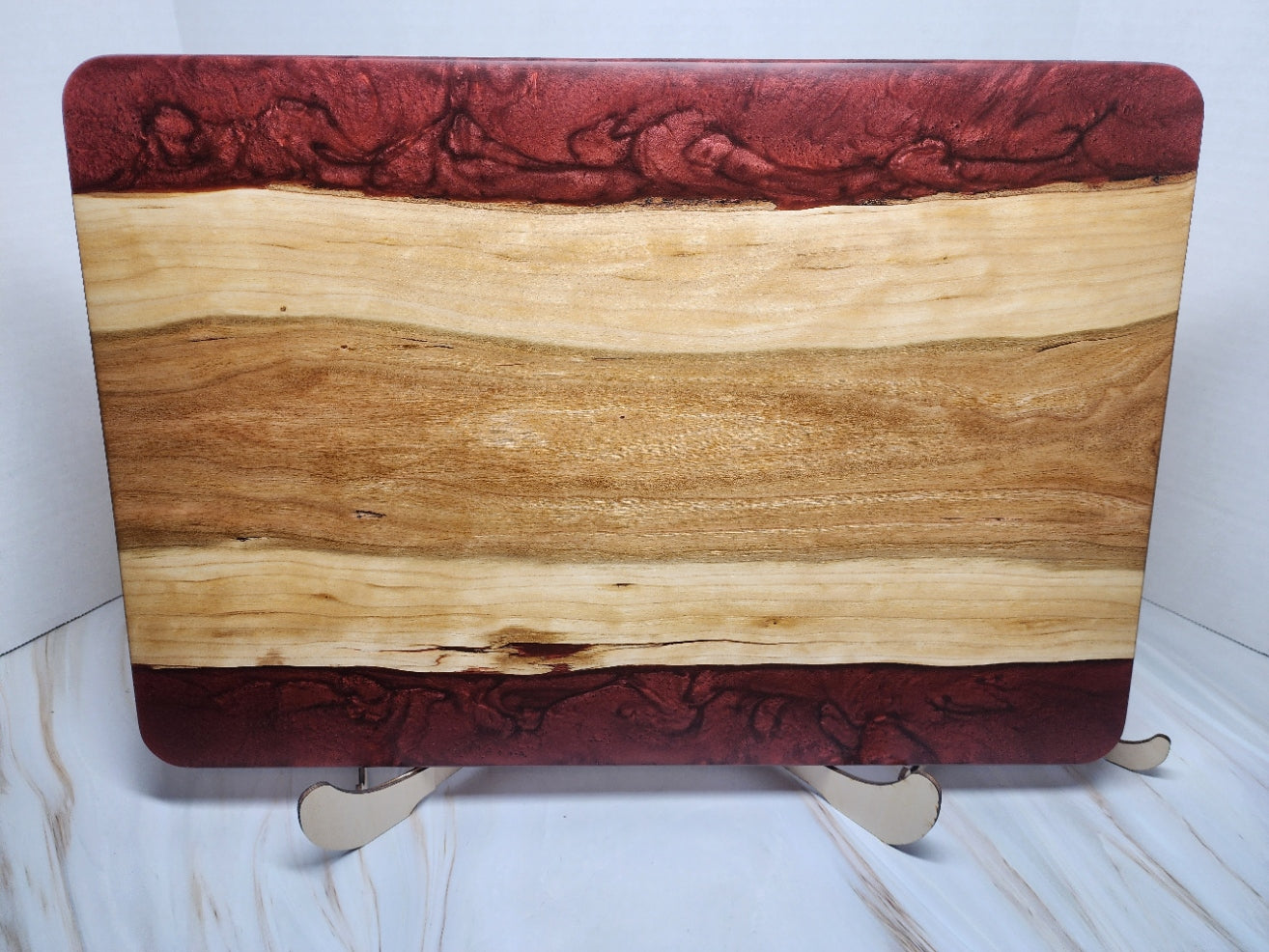 Beautiful Cherry with Candy Red Resin Charcuterie Board