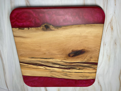 Springtime colors! Black Oak and Shibazakura Pink Charcuterie Board