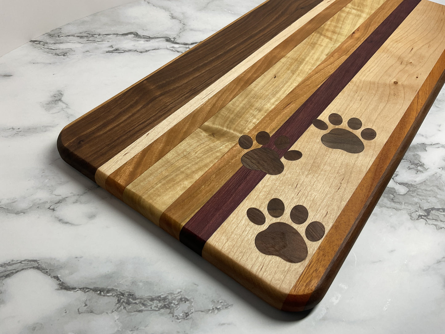 Playful Inlay Cutting Board– Handcrafted Hardwood