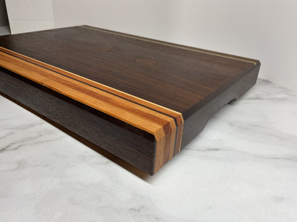 Brass Accent Cutting Board – Handcrafted Hardwood Statement Board