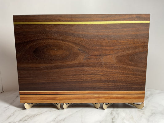 Brass Accent Cutting Board – Handcrafted Hardwood Statement Board