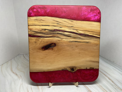 Springtime colors! Black Oak and Shibazakura Pink Charcuterie Board