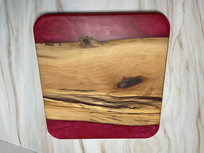 Springtime colors! Black Oak and Shibazakura Pink Charcuterie Board