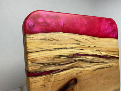 Springtime colors! Black Oak and Shibazakura Pink Charcuterie Board