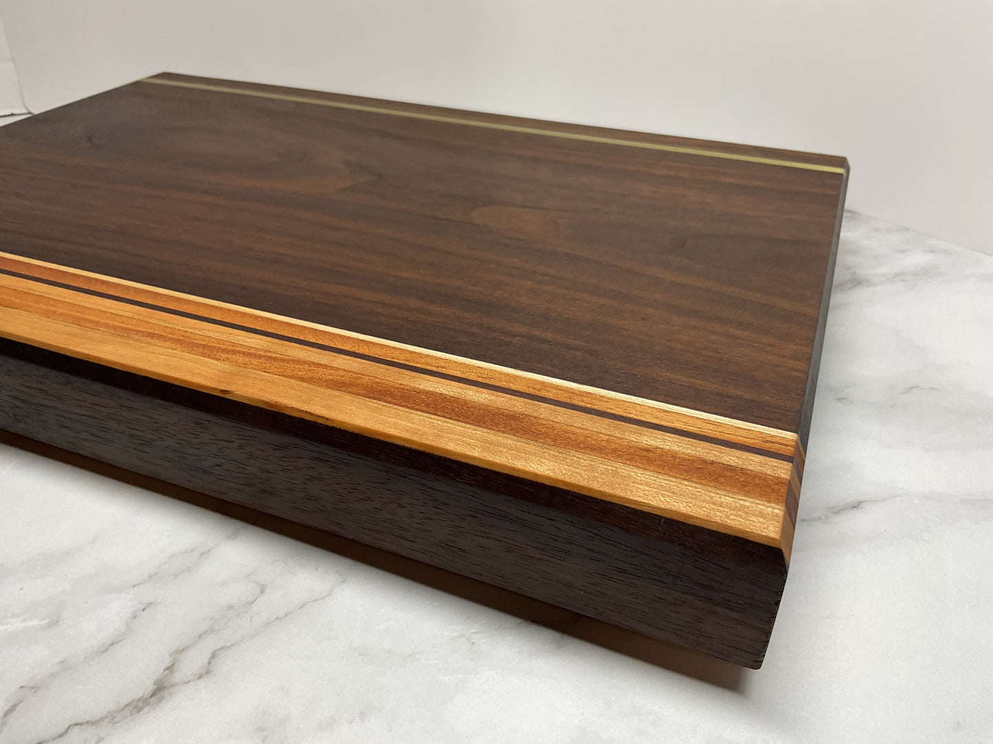 Brass Accent Cutting Board – Handcrafted Hardwood Statement Board