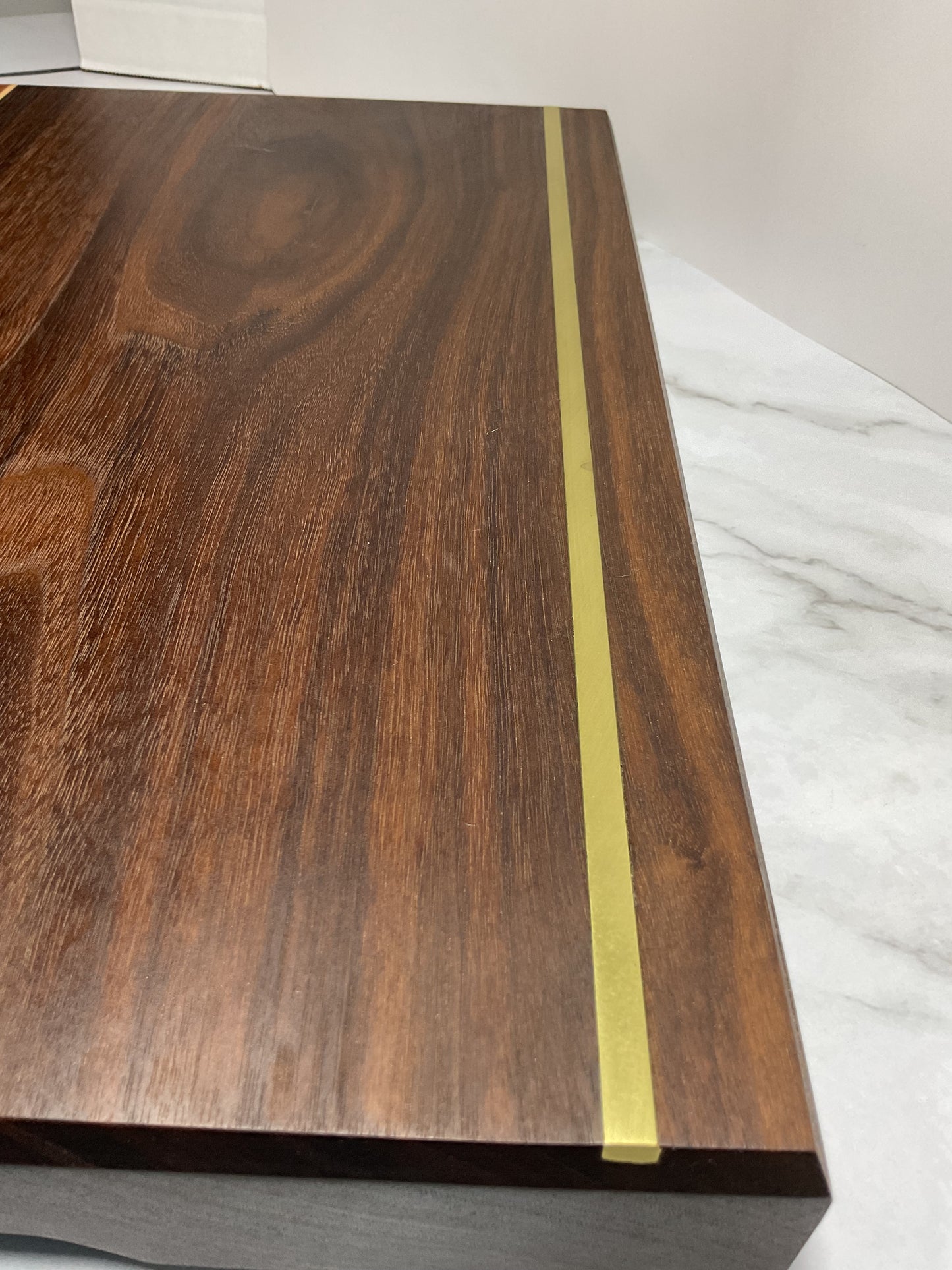 Brass Accent Cutting Board – Handcrafted Hardwood Statement Board