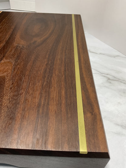 Brass Accent Cutting Board – Handcrafted Hardwood Statement Board