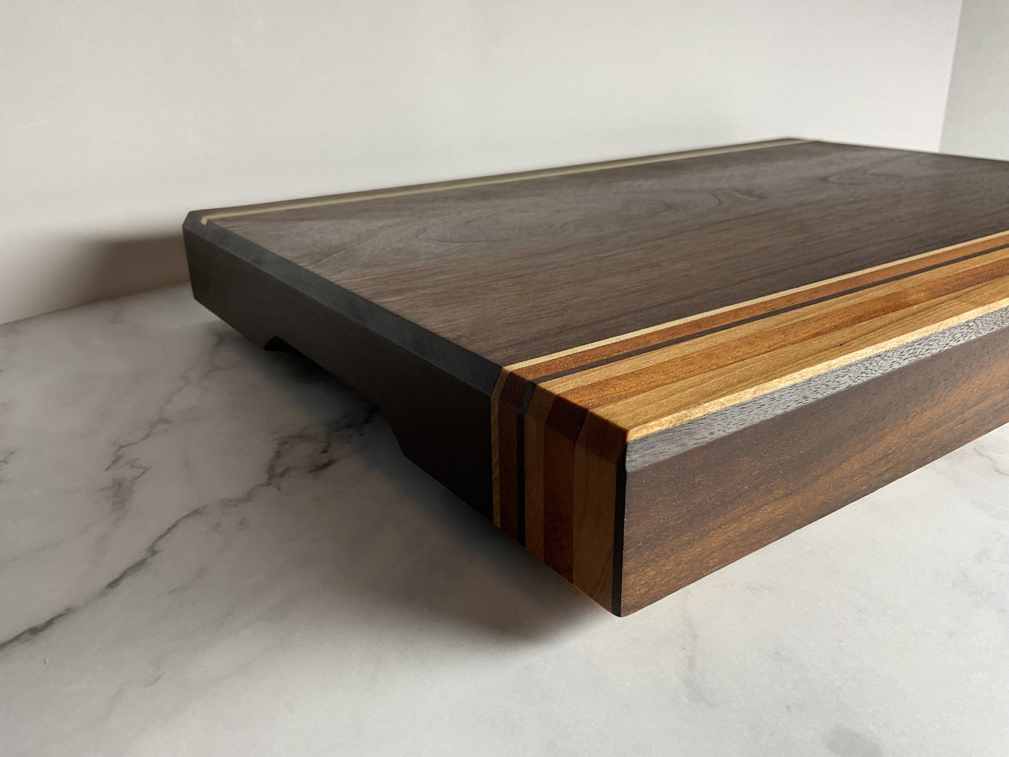 Brass Accent Cutting Board – Handcrafted Hardwood Statement Board