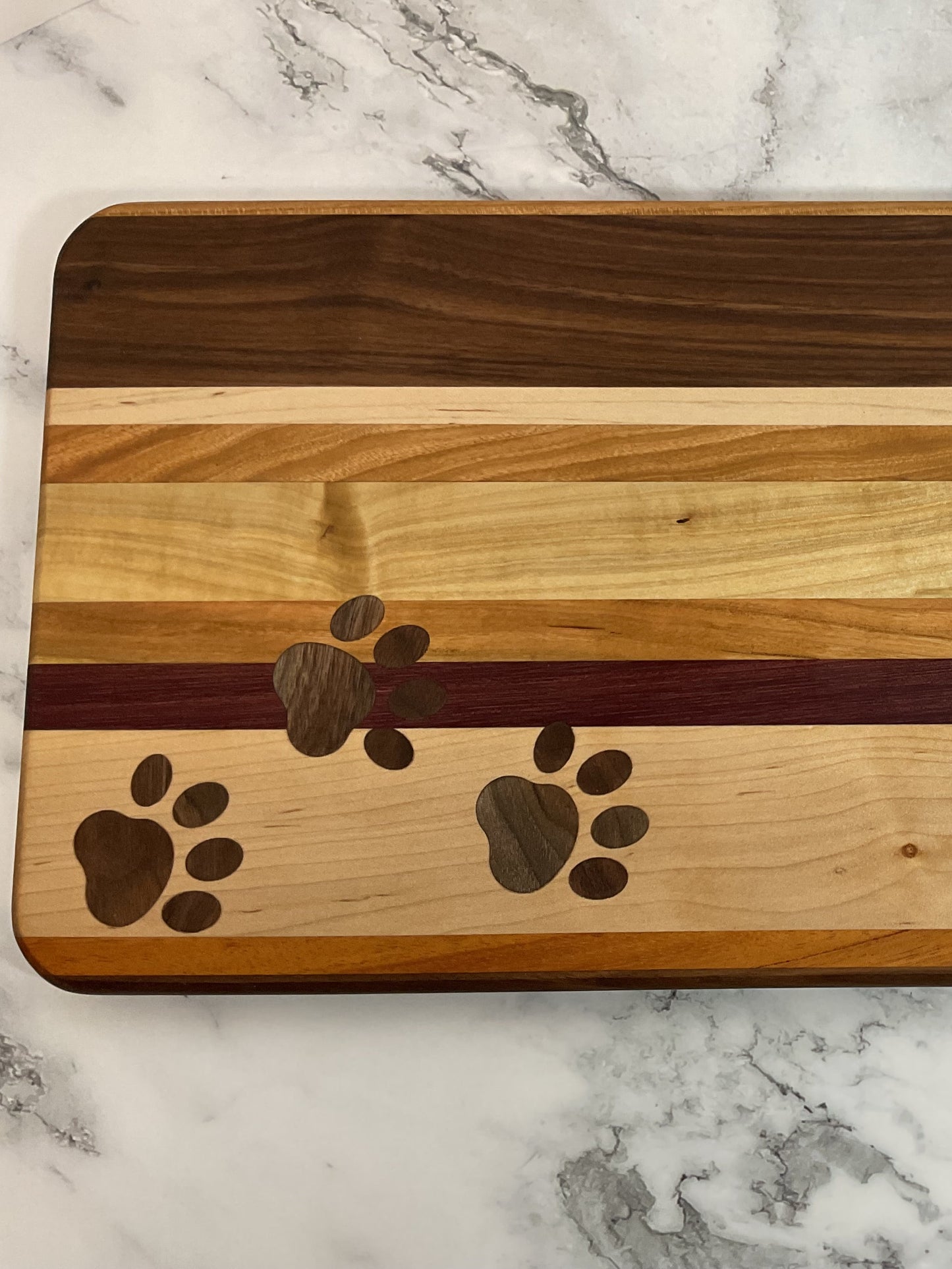 Playful Inlay Cutting Board– Handcrafted Hardwood