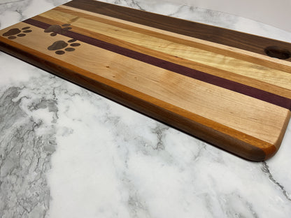 Playful Inlay Cutting Board– Handcrafted Hardwood