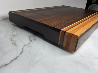 Brass Accent Cutting Board – Handcrafted Hardwood Statement Board