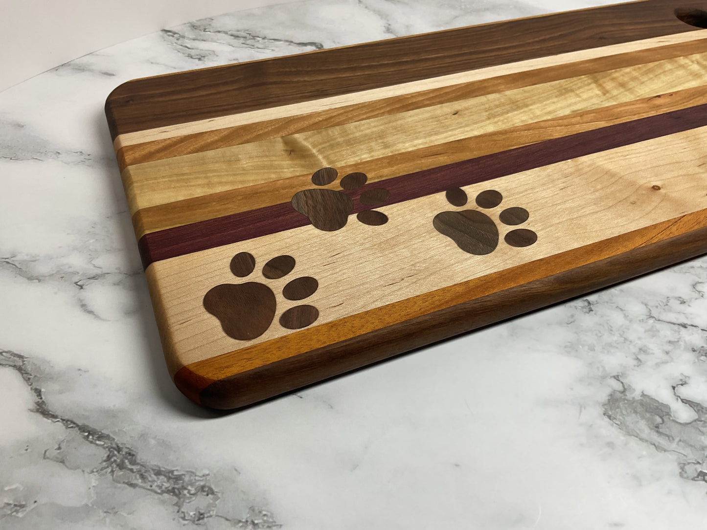 Playful Inlay Cutting Board– Handcrafted Hardwood