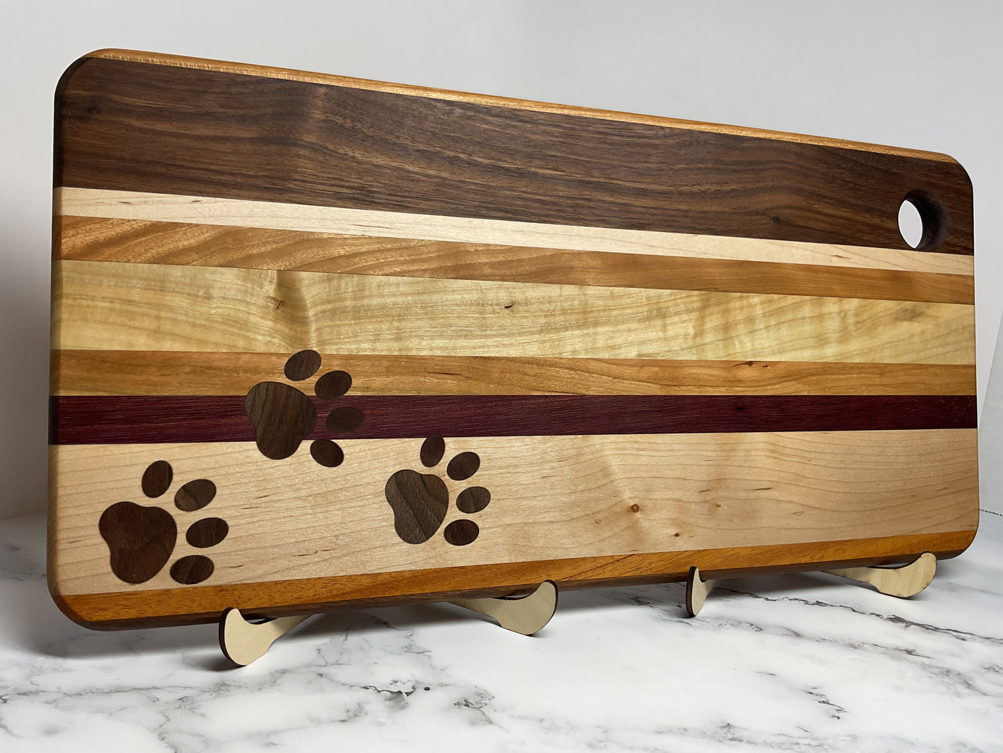 Playful Inlay Cutting Board– Handcrafted Hardwood
