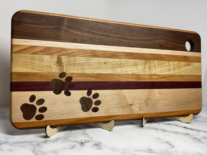 Playful Inlay Cutting Board– Handcrafted Hardwood