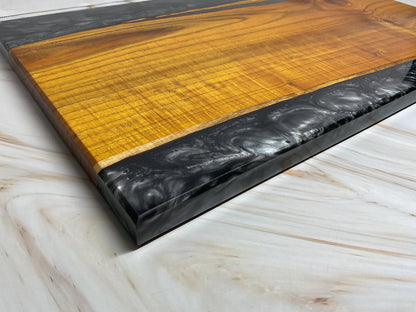 One of a Kind Charcuterie Board- Mulberry with Shadow Grey Resin