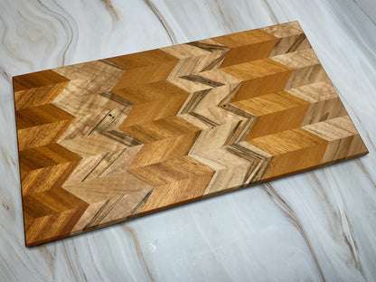 Handcrafted Charcuterie or Cutting Board - Chevron Designed