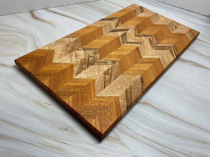 Handcrafted Charcuterie or Cutting Board - Chevron Designed