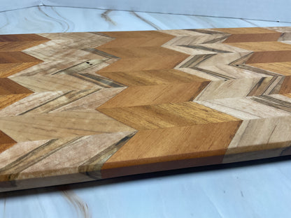Handcrafted Charcuterie or Cutting Board - Chevron Designed