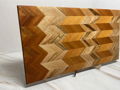 Handcrafted Charcuterie or Cutting Board - Chevron Designed