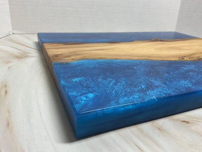 Distinctive Charcuterie Board-Black Oak with Okinawa Blue