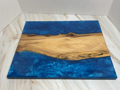 Distinctive Charcuterie Board-Black Oak with Okinawa Blue