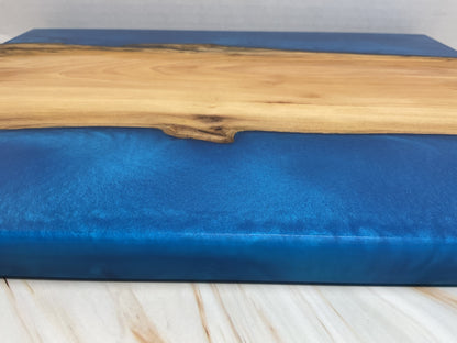Distinctive Charcuterie Board-Black Oak with Okinawa Blue