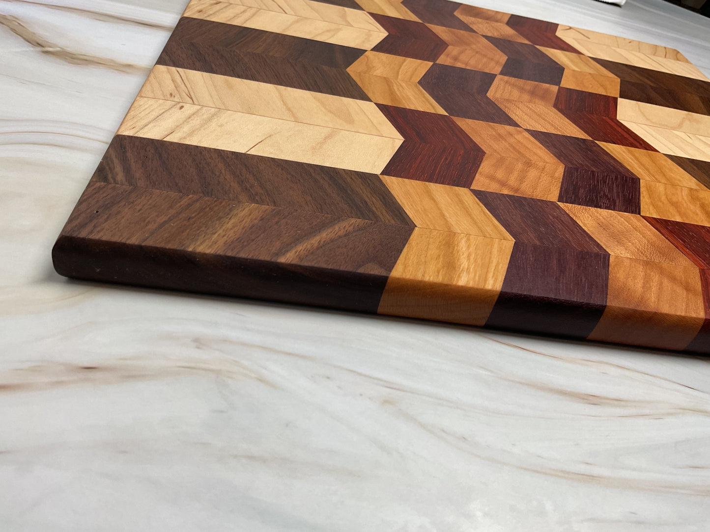 Handcrafted Charcuterie or Cutting Board - Mixed Chevron Design