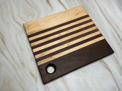 Handcrafted Charcuterie or Cutting Board- Walnut and Maple