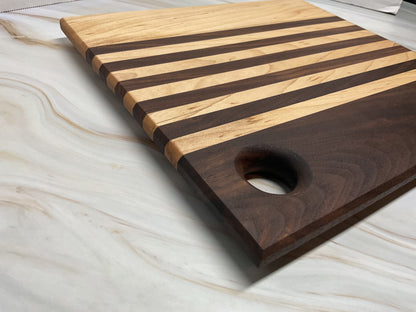 Handcrafted Charcuterie or Cutting Board- Walnut and Maple