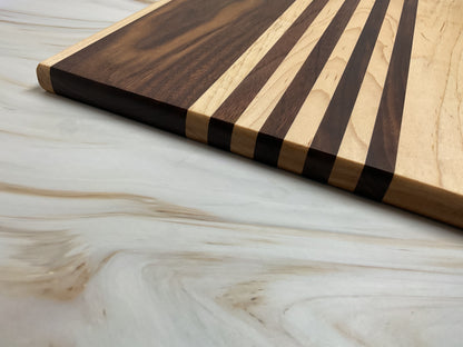 Handcrafted Charcuterie or Cutting Board- Walnut and Maple