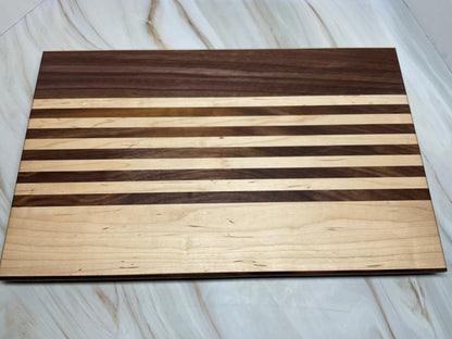 Handcrafted Charcuterie or Cutting Board- Walnut and Maple