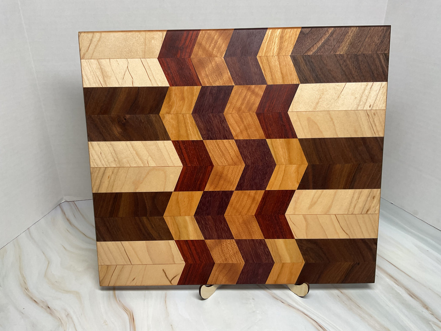 Handcrafted Charcuterie or Cutting Board - Mixed Chevron Design