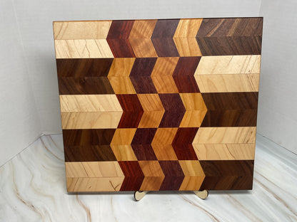 Handcrafted Charcuterie or Cutting Board - Mixed Chevron Design