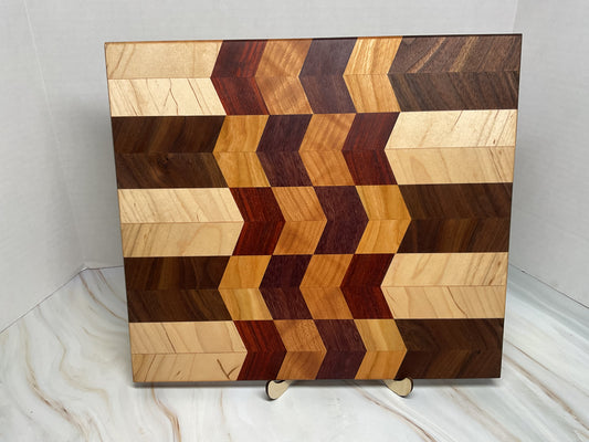 Handcrafted Charcuterie or Cutting Board - Mixed Chevron Design