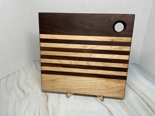 Handcrafted Charcuterie or Cutting Board- Walnut and Maple