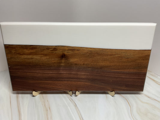 Elegantly Stated Charcuterie Board- Walnut with Sartori White Resin