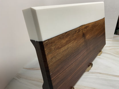 Elegantly Stated Charcuterie Board- Walnut with Sartori White Resin