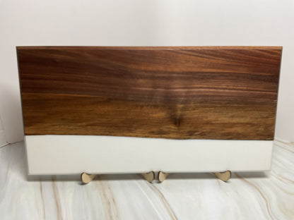 Elegantly Stated Charcuterie Board- Walnut with Sartori White Resin